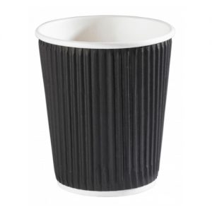 8oz Individual Wrapped Double wall Hot Cup Black Color