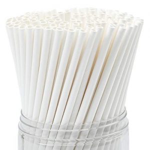 Wrapped Paper Straws White color